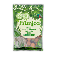 Džiovintų mangų ir pasifloros rutuliukai be pridėtinio cukraus FRUNICA, 150 g