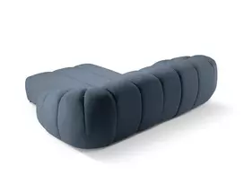Velvet kampinė sofa - dešinė, Diana, 3 vietų, 294x182x72, džinsų mėlyna