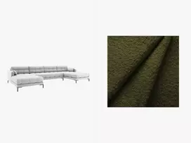 U formos sofa, Mamaia, 6 sėdimos vietos, 383x185x75, tamsiai alyvuogių žalia