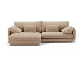 Velvet kampinė sofa - kairė, Torino, 4 sėdimos vietos, 250x170x83, smėlio spalvos