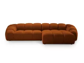Velvet kampinė sofa - dešinė, Diana, 4 sėdimos vietos, 334x182x72, terakota