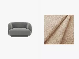 Boucle fotelis, Miley, 1 sėdynė, 103x90x70, smėlio spalvos