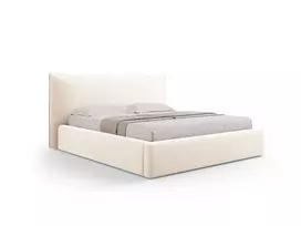 Velvet Lova su patalynės dėže ir galvūgaliu, Kaelle, 223x220x111 cm, šviesiai smėlio spalvos