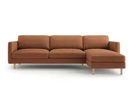 Velvet kampinė sofa - dešinė, Eden, 4 vietų, 286x150x90, medaus spalvos