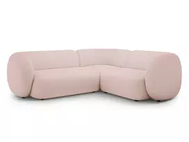 Modulinė kampinė sofa - dešinė, Kate, 4 sėdimos vietos, 252x220x76, rausva