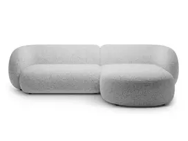Modulinė kampinė sofa - dešinė, Kate, 3 vietų, 285x176x76, šviesiai pilka melanžo spalva