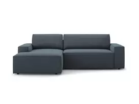 Kampinė Sofa lova - kairė su patalynės dėže, Jodie, 3 sėdimos vietos, 246x151x86, mėlyna