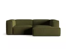 Modulinė kampinė sofa - dešinė, Nuria, 3 vietų, 147x252x72, samanų žalia melanžo spalva