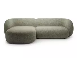 Modulinė kampinė sofa - kairė, Kate, 3 sėdimos vietos, 285x176x76, samanų žalia melanžo spalva