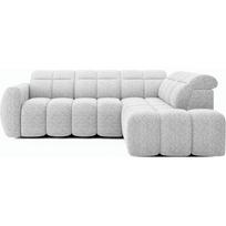 Šviesiai pilkos spalvos kampinė sofa iš boucle (su dešiniuoju kampu/„L“ formos) Falconn – ELTAP