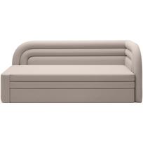 Smėlio spalvos iš velveto sulankstoma/su sandėliavimo vieta sofa su dešiniuoju kampu 223 cm Fabillo – ELTAP