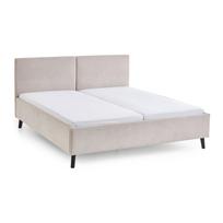 Smėlio spalvos dvigulė lova audiniu dengta su lovos grotelėmis 180x200 cm Piano – Meise Möbel