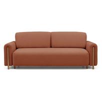 Terakotos spalvos iš boucle sulankstoma/su sandėliavimo vieta sofa 244 cm Arcadova – ELTAP