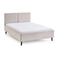 Smėlio spalvos dvigulė lova audiniu dengta su lovos grotelėmis 140x200 cm Piano – Meise Möbel