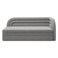Pilkos spalvos iš boucle sulankstoma/su sandėliavimo vieta sofa su dešiniuoju kampu 223 cm Fabillo – ELTAP