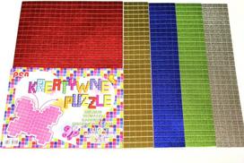 Lipnių putgumės lakštų rinkinys A4 5l. (iš 10x10mm kvadratėlių) METALIKAS MIX, PENWORD