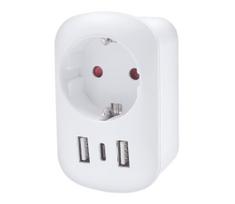 Solight PA03USA - Kelioninis adapteris JAV 230V 2x USB-A + 1x USB-C