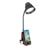 Immax 08999L - LED+CCT reguliuojamas stalinis šviestuvas su belaidžiu Qi įkrovikliu IDEAL LED/8W/230V rudas