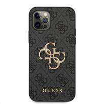 Guess PU 4G Metal Logo Case, skirtas iPhone 12/12 Pro, pilkas