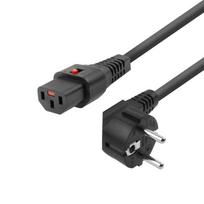MicroConnect Powercord Schuko CEE 7/7 male  (angled) - C13 IEC Lock black