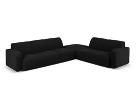 Boucle kampinė sofa - dešinė, Molino, 6 sėdimos vietos, 315x250x72, juoda