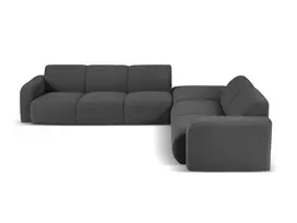 Boucle kampinė sofa - dešinė, Molino, 6 sėdimos vietos, 315x250x72, tamsiai pilka