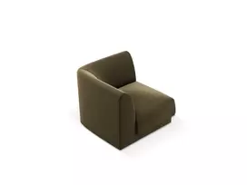 Modulinės sofos dalis - kampas, Miley, 1 sėdynė, 90x90x70, žalia