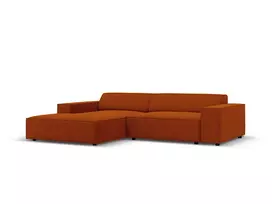Modulinė kampinė sofa - kairė, Jodie, 3 sėdimos vietos, 224x166x70, terakota