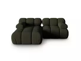 Modulinė kampinė sofa - kairė, Bellis, 3 sėdimos vietos, 188x155x70, Amazon Green