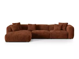 Modulinė kampinė sofa - kairė, Martina, 3 sėdimos vietos, 330x176x75, plytų imitacija