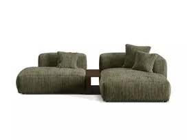 Modulinė kampinė sofa - dešinė, Martina, 2 sėdimos vietos, 285x176x75, samanų žalia
