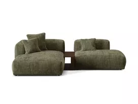 Modulinė kairioji kampinė sofa, Martina, 2 sėdimos vietos, 285x176x75, samanų žalia