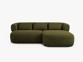 Velvet kampinė sofa - dešinė, Jenny, 5 vietų, 200x145x73, žalia