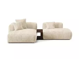 Modulinė kairiojo kampinio sofa, Martina, 2 sėdimos vietos, 285x176x75, šviesiai smėlio spalvos