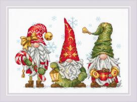Siuvinėjimo rinkinys RIOLIS "Jolly Gnomes" Nr. 2234 — 30×21 cm, 20 spalvų