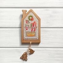 NeoCraft "Cozy Corner" mini kryželių siuvinėjimo rinkinys su rankų darbo mediniu rėmeliu 6×10 cm