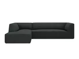 Modulinė kampinė sofa - kairė, Ruby, 4 sėdimos vietos, 273x180x69, juoda