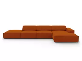 Modulinė kampinė sofa - dešinė, Jodie, 5 vietų, 341x166x70, terakota