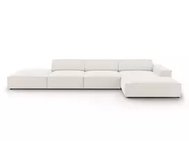 Modulinė kampinė sofa - dešinė, Jodie, 5 vietų, 341x166x70, šviesiai smėlio spalvos