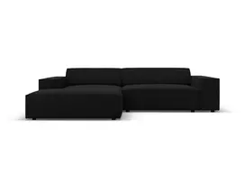 Modulinė kampinė sofa - kairė, Jodie, 3 sėdimos vietos, 224x166x70, juoda