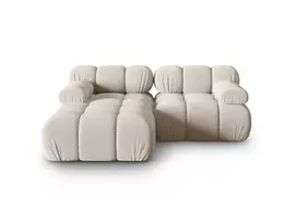 Modulinė kampinė sofa - kairė, Bellis, 3 vietų, 188x155x70, šviesiai smėlio spalvos