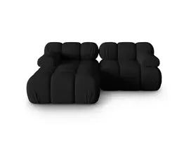 Modulinė kampinė sofa - kairė, Bellis, 3 sėdimos vietos, 188x155x70, juoda