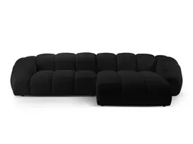 Kampinė Sofa - dešinė, Diana, 4 vietų, 334x182x72, juoda