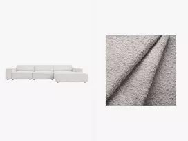 Boucle modulinė kampinė sofa - dešinė, Jodie, 4 sėdimos vietos, 284x166x70, šviesiai pilka