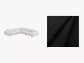 Kampinė sofa Boucle, Jodie, 6 sėdimos vietos, 287x287x70, juoda