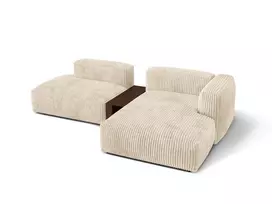 Modulinė kampinė sofa - dešinė, Martina, 2 sėdimos vietos, 285x176x75, šviesiai smėlio spalvos
