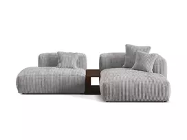 Modulinė kampinė sofa - dešinė, Martina, 2 sėdimos vietos, 285x176x75, šviesiai pilka