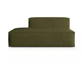 Kairinė modulinė sofa, Nuria, 3 vietų, 110x165x72, samanų žalumo melanžas