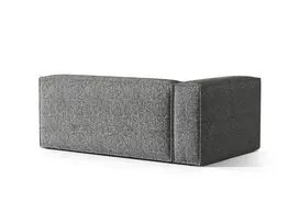 Kairinė modulinė sofa, Nuria, 3 vietų, 110x185x72, grafito spalvos
