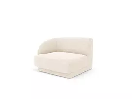 Modulinės sofos dalis - kairė, Miley, 1 sėdynė, 90x90x70, dramblio kaulo spalvos